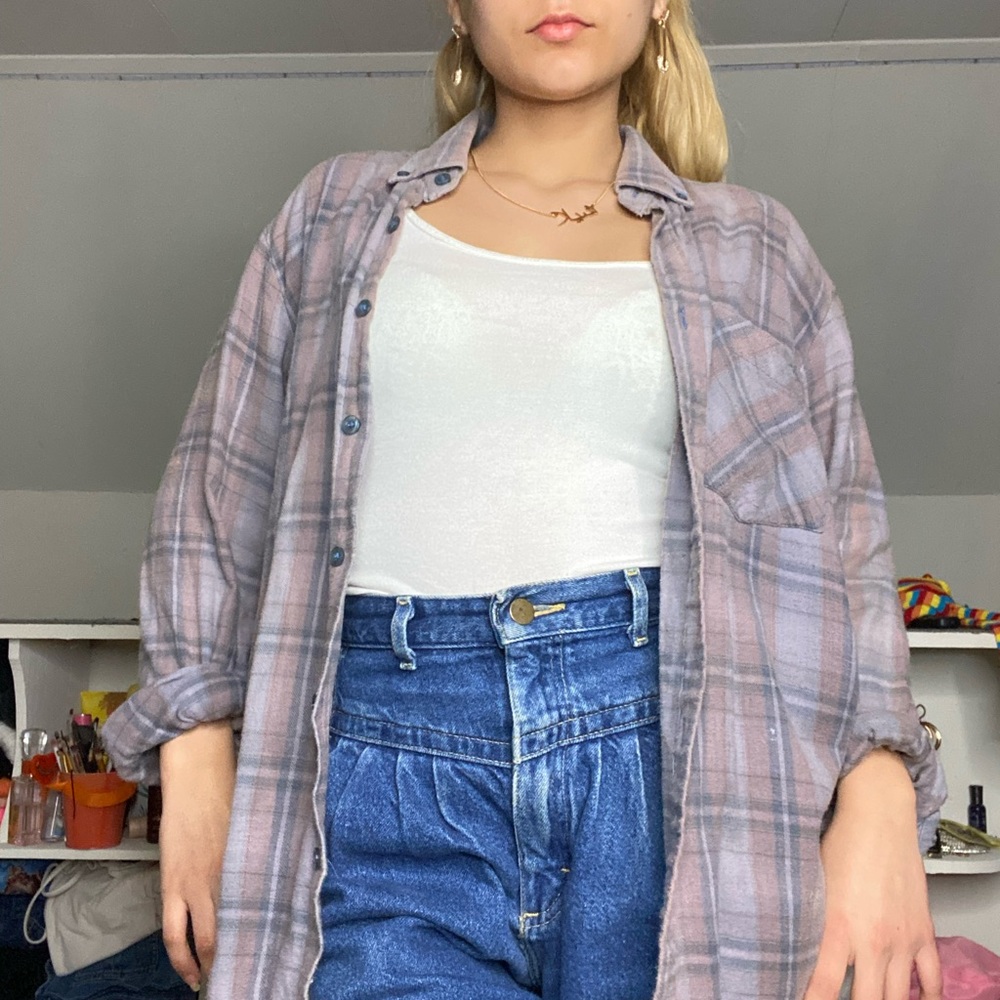 Grey oversized flannel